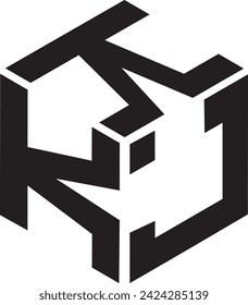 KKJ Polygon logo design, vector file