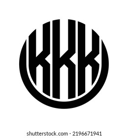 KKK three-letter creative circle shape logo design vector template, circle, monogram, abstract, wordmark, letter mark, business, typography, flat, minimalist, brand, initial letter, symbol, geometric