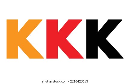 KKK three-letter initial logo design vector template, monogram, abstract, wordmark, letter mark, business, typography, flat, minimalist, brand, initial letter logo, symbol, geometric,  isolated,