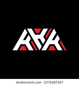 Diseño del logotipo de la letra del triángulo KKK con forma de triángulo. Monograma de diseño del logotipo del triángulo de KKK. Plantilla de logotipo vectorial de triángulo de KKK con color rojo. Logo triangular KKK Diseño sencillo, elegante y lujoso.