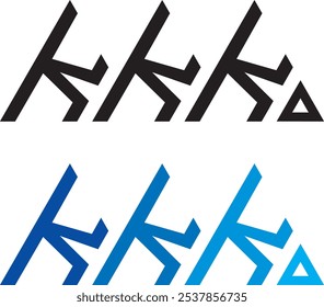 Diseño del logotipo del triángulo de KKK, icono, símbolo, archivo del Vector 