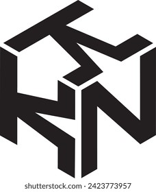 KKN Polygon logo design, icon, symbol, vector file, 