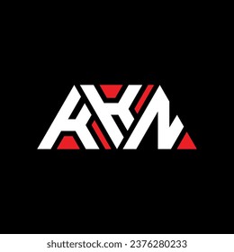KKN triangle letter logo design with triangle shape. KKN triangle logo design monogram. KKN triangle vector logo template with red color. KKN triangular logo Simple, Elegant, and Luxurious design.