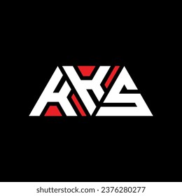 KKS triangle letter logo design with triangle shape. KKS triangle logo design monogram. KKS triangle vector logo template with red color. KKS triangular logo Simple, Elegant, and Luxurious design.