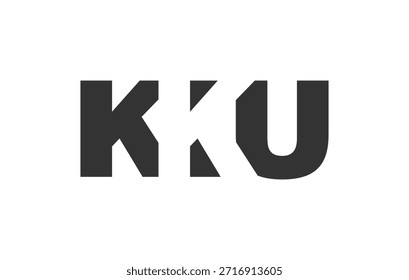 KKU logo design. Initial letter K K U bold font style for tech startups, consulting, corporate branding. Creative company name, headlines typography identity, trendy logotype. Vector illustration.
