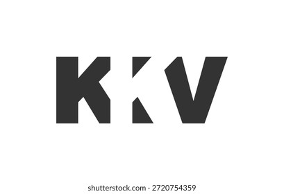 KKV Logo Design. Anfangsbuchstabe K K V fett Schriftstil für Tech-Startups, Beratung, Corporate Branding. Name des kreativen Unternehmens, Schlagzeilen, Typografie, trendige Logoart. Vektorgrafik.
