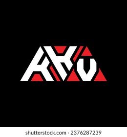 KKV triangle letter logo design with triangle shape. KKV triangle logo design monogram. KKV triangle vector logo template with red color. KKV triangular logo Simple, Elegant, and Luxurious design.