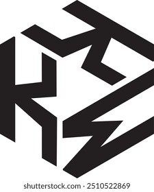 Diseño del logotipo de la forma del polígono de KKW, icono, símbolo, archivo del Vector 
