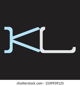 KL Abstrac logo vector Monogram isolated on black background