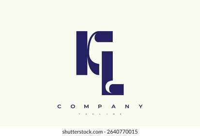 KL Abstract Geometric Logo Design. Modern and elegant logo design with simplistic typography elements, showcasing branding excellence.