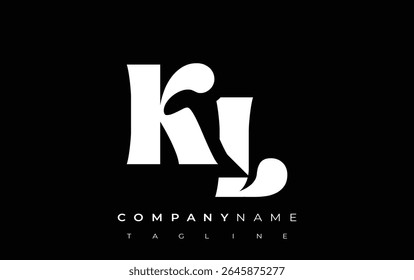 KL Creative Abstract Typography Logo Design. Elegant logo combining bold typography and creative shapes, ideal for branding and identity solutions.
