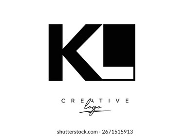 Logotipo creativo minimalista de espacio negativo de KL con monograma moderno para marca y logotipo de marca comercial con letras iniciales Diseño de logotipo para marca.