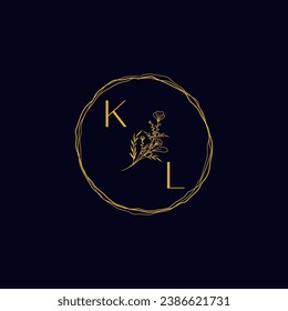 KL elegant wedding initial logo in high quality professional design that will print well across any print media
