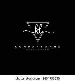 KL handwriting initial logo template vector.