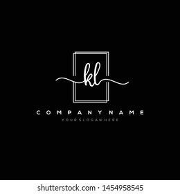 KL handwriting initial logo template vector.