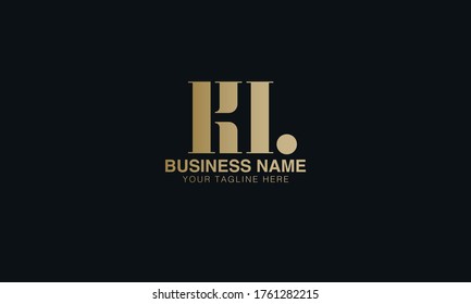 KL  initial based minimal logo design typography vector 