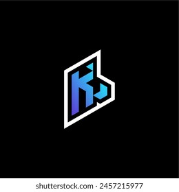 KL initial gradient blue gaming concept ideas for esport team, twitch and streamer