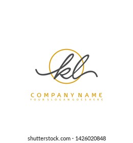 KL Initial handwriting logo concept