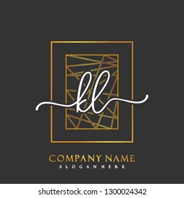 KL Initial Handwriting logo template vector