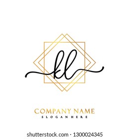 KL Initial Handwriting logo template vector