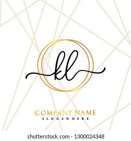 KL Initial Handwriting logo template vector