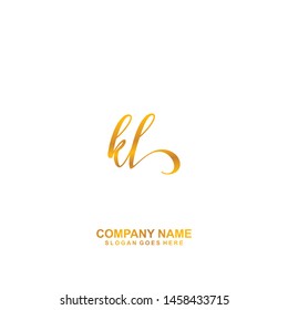 KL Initial handwriting logo vector