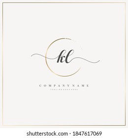 KL Letra inicial logotipo de escritura a mano modelo vector, logotipo para belleza, cosméticos, boda, moda y negocios	