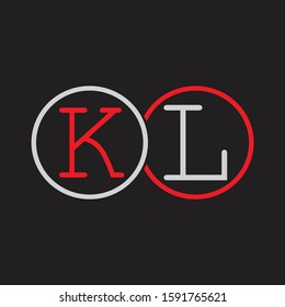 KL Initial letter linked circle capital monogram logo modern template
