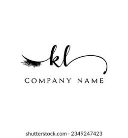 KL inicial Logotipo lash logo eyelector moderno