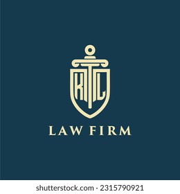 KL erste Monogramm für Anwaltskanzlei mit Schwert- und Schildlogo-Image