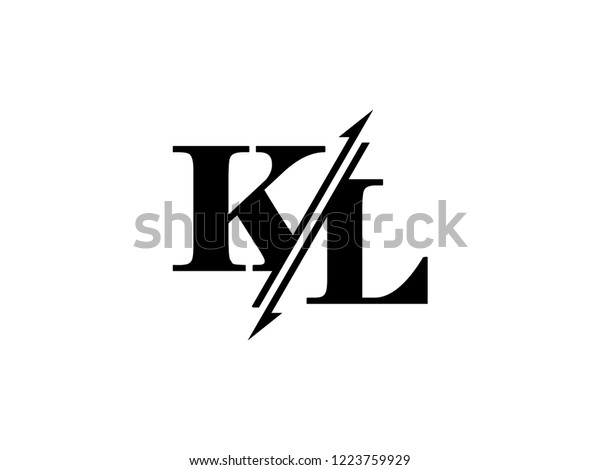 Kl Initials Logo Sliced Stock Vector (Royalty Free) 1223759929