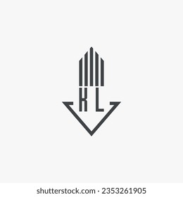 KL initials Real Estate Logo stock illustration. Logo vector
