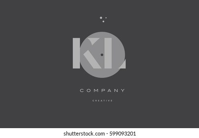 kl k l  grey modern stylish alphabet dot dots eps company letter logo design vector icon template 