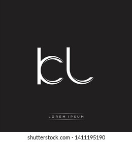kl k l logo. Initial Letter Split Lowercase Design Template 