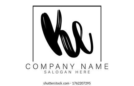 kl letter based alphabet abstract logo design template