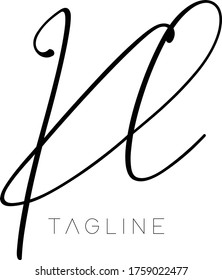 Diseño de logotipo inicial de la letra Kl, plantilla de vector