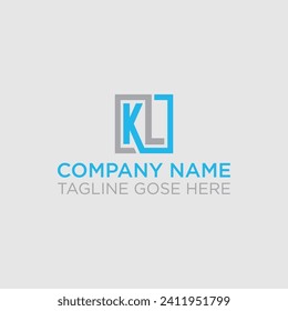 KL letter logo creative minimal KL letter logo concept isolated vector template, KL letter logo design. KL polygon, circle, triangle, hexagon, flat and simple style with white color variation letter .