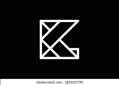 KL letter logo design on luxury background. LK monogram initials letter logo concept. KL icon design. LK elegant and Professional letter icon design on black background. K L LK KL