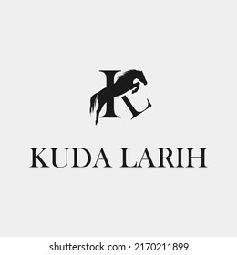 KL letters with Horse Logo Design