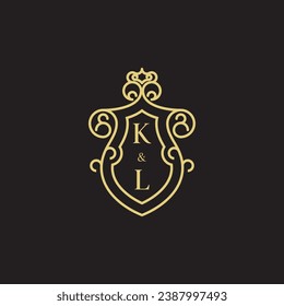 KL line vintage initial logo in high quality professional design that will print well across any print media