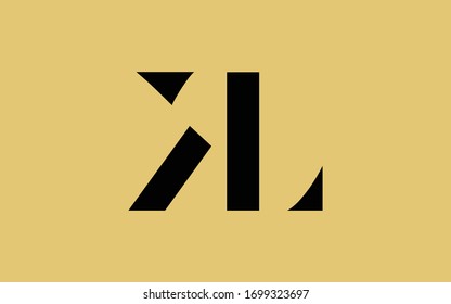 KL o LK y K o L Letra mayúscula Diseño del logotipo inicial, plantilla del vector