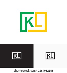 kl, lk letter initial logo design template vector