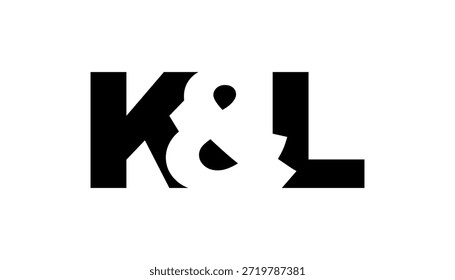 Diseño del logotipo de KL en estilo audaz. Símbolo de identidad blanco y negro. Emblema de tipografía moderna. Icono de marca Corporativa. Mínima Plantilla de negocio.