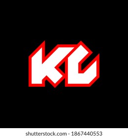 Diseño del logo de KL, diseño inicial de la letra KL con estilo de ciencia ficción.
