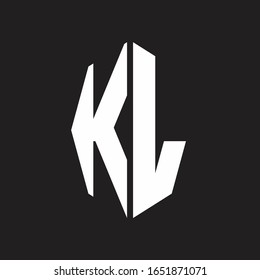 KL Logo monogram with octagonal ribbon style design template