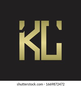 KL Logo with squere shape design template with gold colors