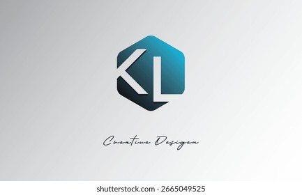 KL Minimal Polygon Shape Abstract Negative Space Symbol for Branding Use"