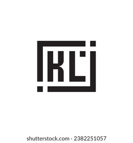 KL minimalist geometric symbol logo in high quality professional design that will print well across any print media