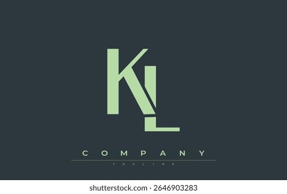 KL Modern Initials Logo Design. Branding logo with stylized initials showcasing bold design and modern aesthetic. Ideal for professional business branding or creative projects focusing on minimalistic