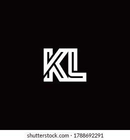 KL monogram logo with abstract line design template